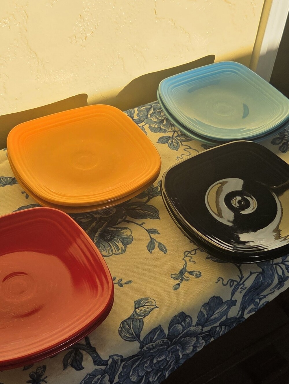 Fiestaware Square Luncheon Plates - Set Of 8 - Retored Collection/Color